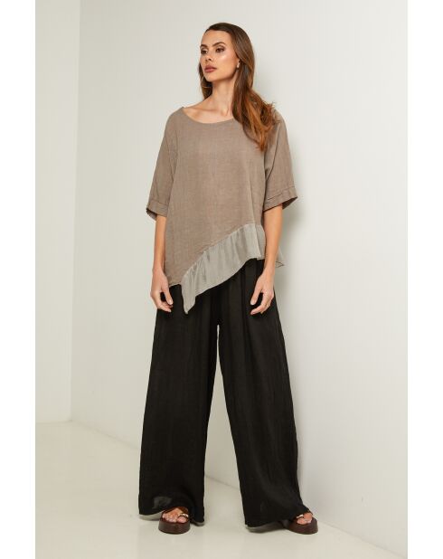 Bodiz taupe linnen top