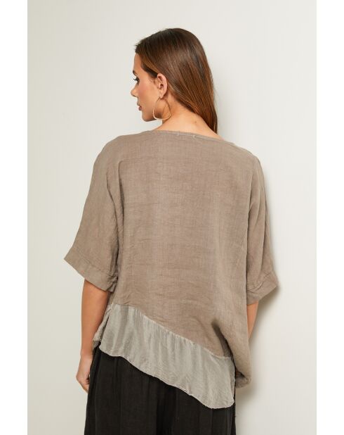Bodiz taupe linnen top