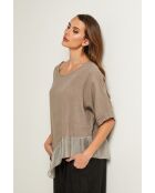 Bodiz taupe linnen top