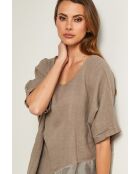 Bodiz taupe linnen top