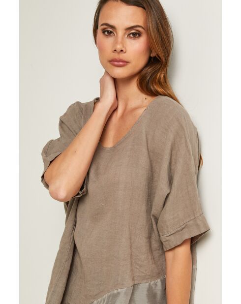 Bodiz taupe linnen top