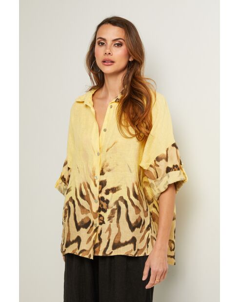 Jarely gelbes Leinenhemd