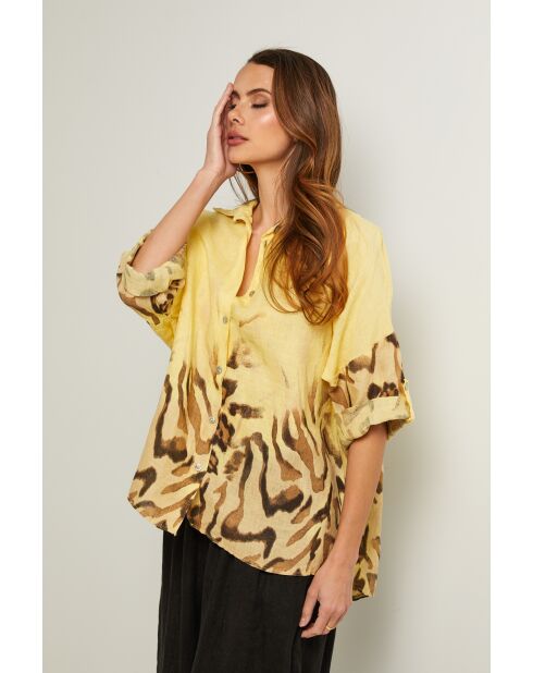 Jarely gelbes Leinenhemd