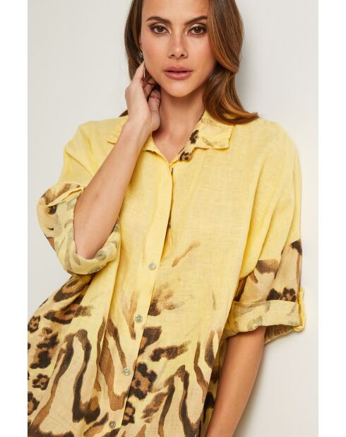 Jarely gelbes Leinenhemd