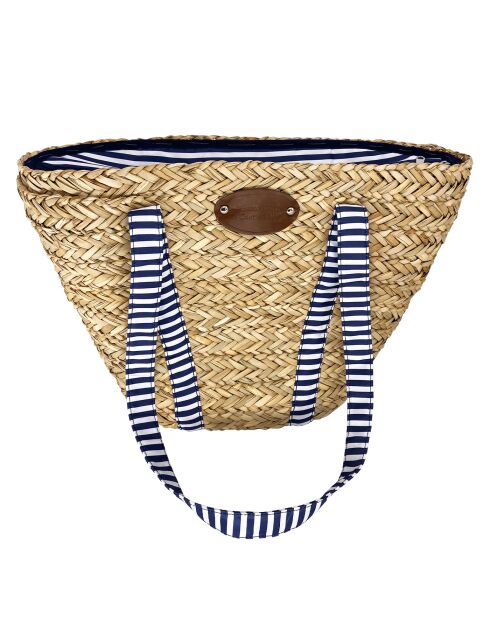 Marineblauwe en witte strandtas Riviera