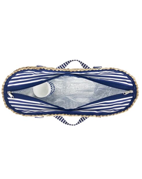 Marineblauwe en witte strandtas Riviera