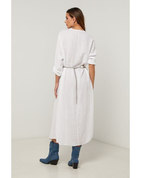 Weißes Lurcica Leinenkleid