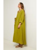 Olivgrünes Leinenkleid Lurcica