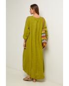 Olivgrünes Leinenkleid Lurcica