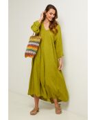 Olivgrünes Leinenkleid Lurcica