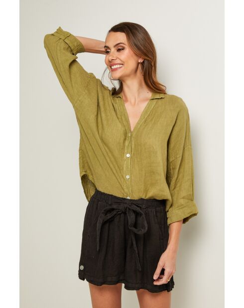 Khakifarbenes Leinenhemd Iloine