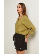 Khakifarbenes Leinenhemd Iloine