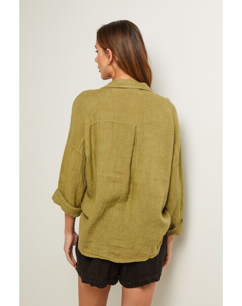 Khakifarbenes Leinenhemd Iloine