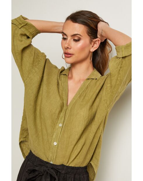 Khakifarbenes Leinenhemd Iloine