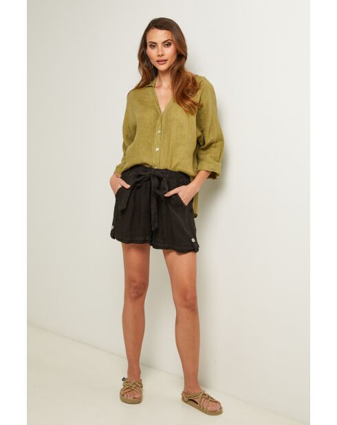 Khakifarbenes Leinenhemd Iloine