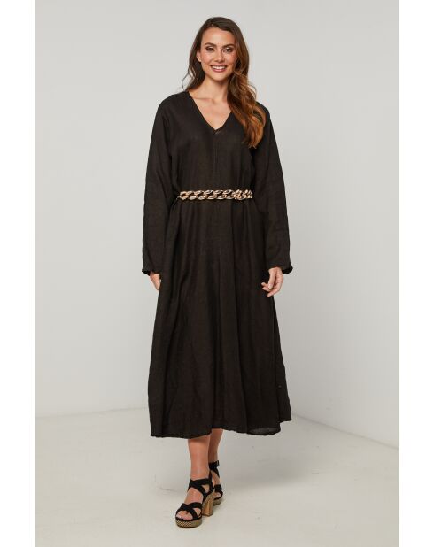 Lurcica schwarzes Leinenkleid