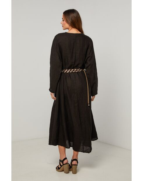 Lurcica schwarzes Leinenkleid