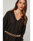 Lurcica schwarzes Leinenkleid