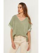 Top in lino Khaki Gallieni