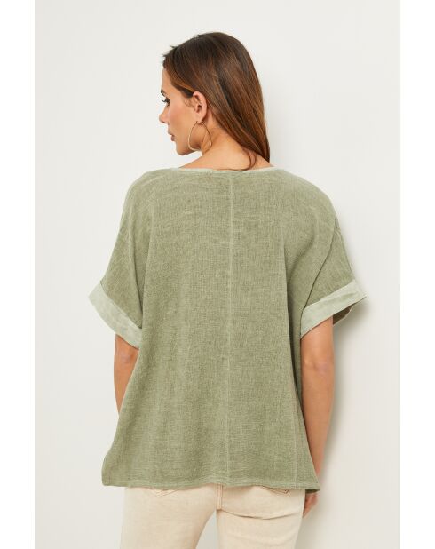 Top in lino Khaki Gallieni