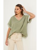 Top in lino Khaki Gallieni
