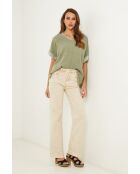 Top in lino Khaki Gallieni