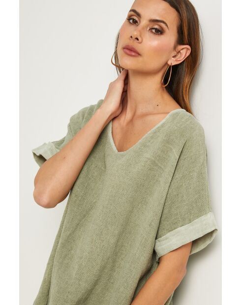 Top in lino Khaki Gallieni