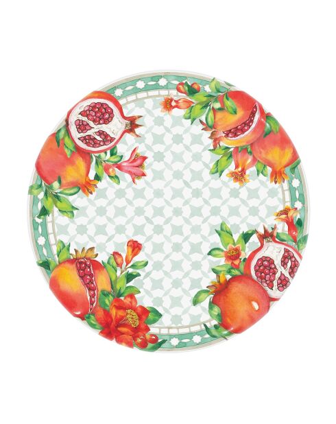 Piatto piccolo Seville bianco, rosso e verde - 23 cm