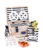 Panier pique-nique 6 personnes bleu et blanc - 140 x 140 cm