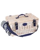 Panier pique-nique 6 personnes bleu et blanc - 140 x 140 cm