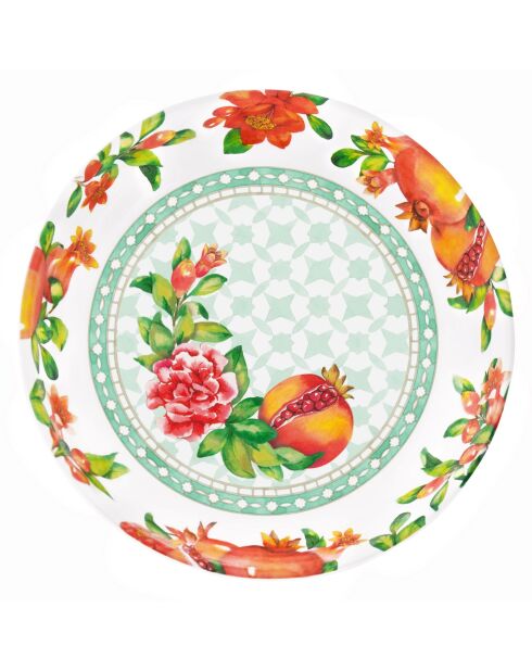 Piatto profondo Seville bianco, rosso e verde - 20 cm x 4,5 cm