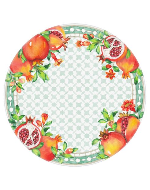 Piatto grande Seville bianco, rosso e verde - 28 cm