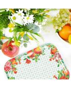 Vassoio rettangolare piccolo Seville bianco, rosso e verde - 50 x 36 cm x 5 cm