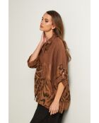 Camisa Jarely de lino chocolate