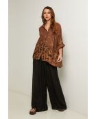 Camisa Jarely de lino chocolate