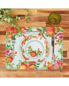 Lot de 6 sets de table sevile blanc , rouge et vert - 40 cm x 30 cm