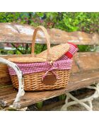 Panier Campagne vichy blanc et rouge