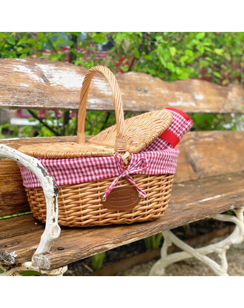 Panier Campagne vichy blanc et rouge