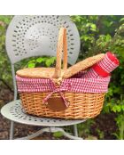 Panier Campagne vichy blanc et rouge
