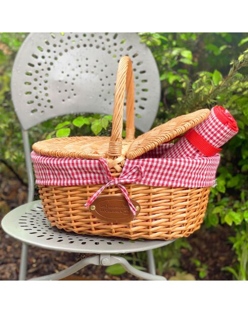 Panier Campagne vichy blanc et rouge