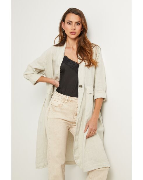 Gabry beige linnen jas