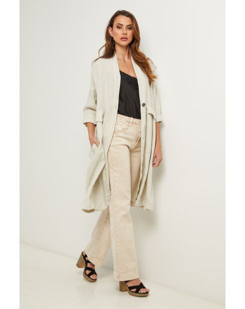 Gabry beige linnen jas