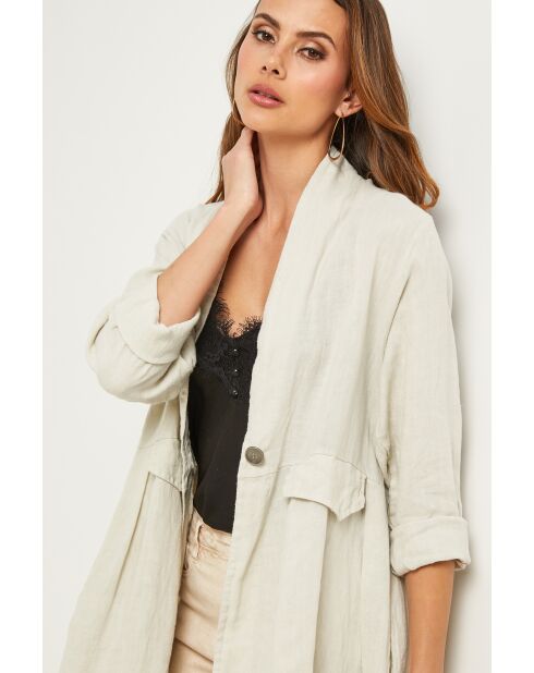Gabry beige linnen jas