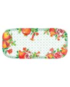 Piatto lungo Seville bianco, rosso e verde - 37,5 x 17 cm