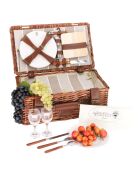 Panier pique-nique Amboise 2 personnes taupe et marron