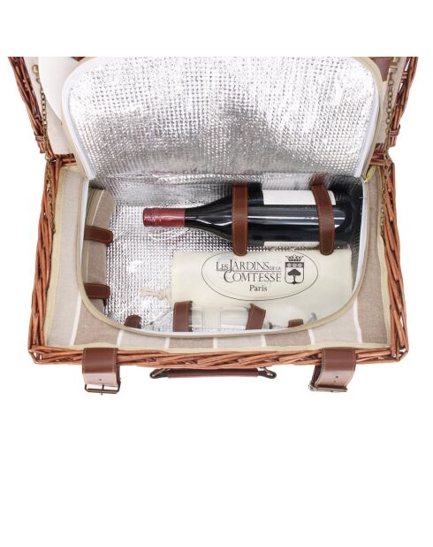 Panier pique-nique Amboise 2 personnes taupe et marron