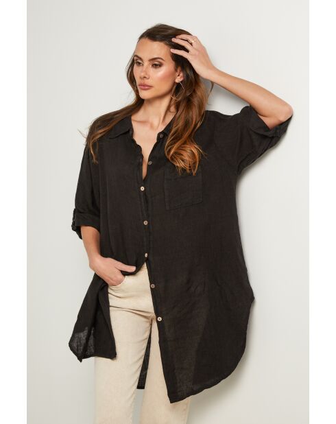 Tunica nera Berline in lino