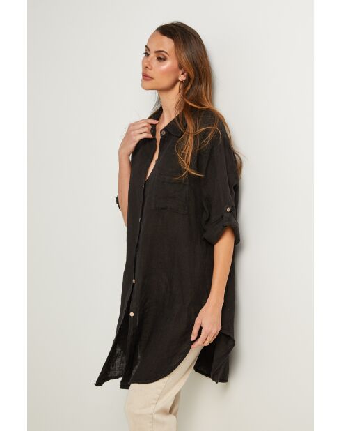 Tunica nera Berline in lino