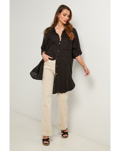 Tunica nera Berline in lino