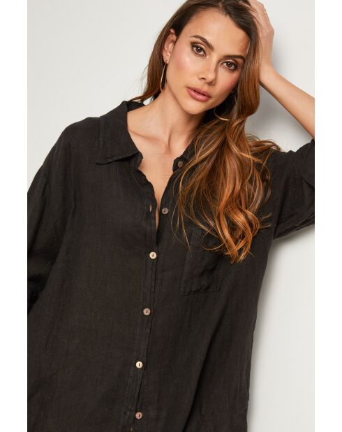 Tunica nera Berline in lino